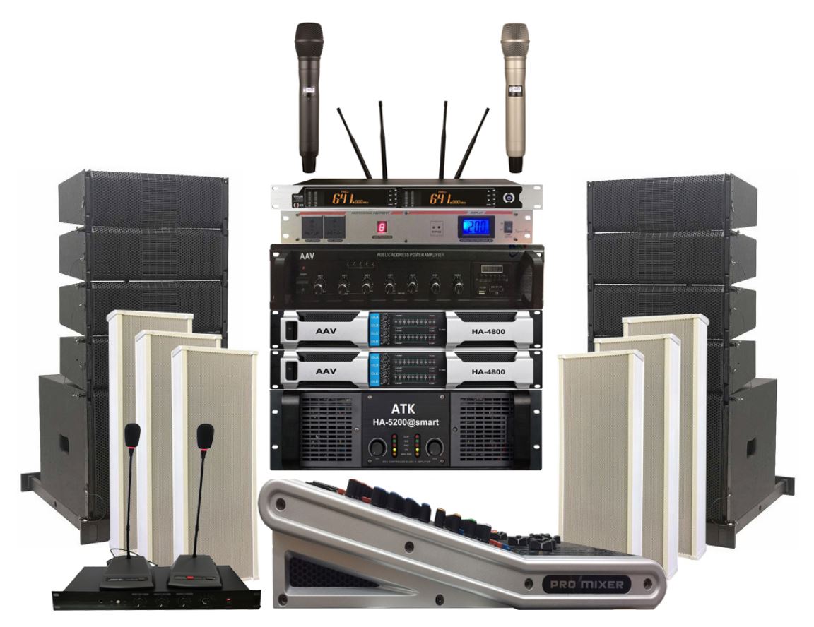 dàn âm thanh nhà văn hóa huyện cao cấp dùng loa line array